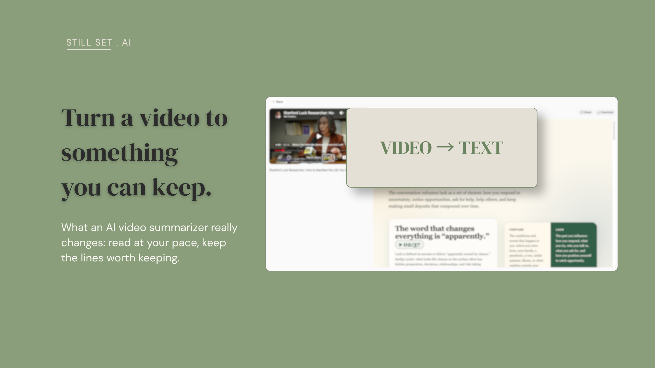 turning a video into text to remember what you watch